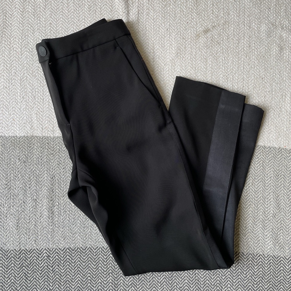 rag & bone MEKI SIDE STRIPE PANTS POCKETS STRAIGHT TROUSER BLACK